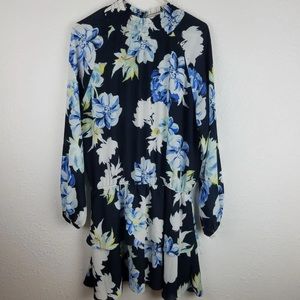 Yumi Kim Navy Tiered Mini Mockneck Dress